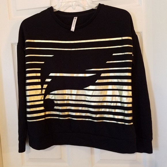 Fabletics Tops - 3/$20 Fabletics Sweatshirt Gold Black Size Large